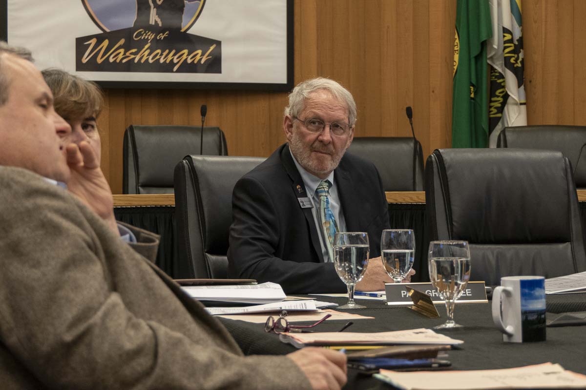 Washougal City Council Member Paul Greenlee is shown here at a city council workshop on Oct. 8. Photo by Jacob Granneman