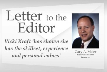 Letter: Vicki Kraft ‘has shown she has the skillset, experience and personal values’