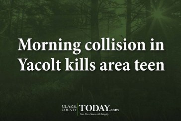 Morning collision in Yacolt kills area teen