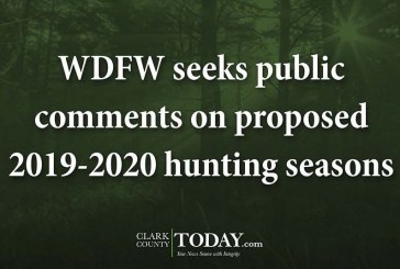 WDFW seeks public comments on proposed 2019-2020 hunting seasons