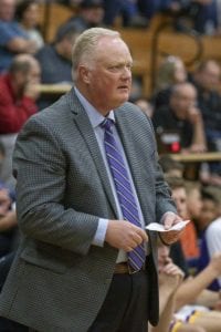 This is David Long’s 27th season as the head coach of the Columbia River boys basketball team. Andy Miller played for Long in that first season and now Long coaches Andy’s son Alex. Photo by Mike Schultz
