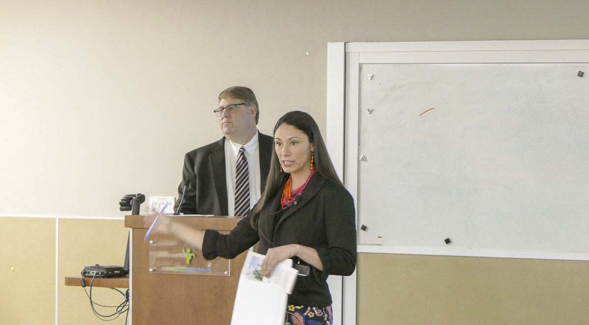 The public is invited to join Clark County Treasurer Alishia Topper (front) and Assessor Peter Van Nortwick (back) as they discuss the 2019 state and local tax rates and changes. The county officials will specifically address how the changes in school funding impact Clark County tax payers. Photo by Chris Brown