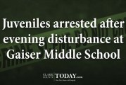 Juveniles arrested after evening disturbance at Gaiser Middle School