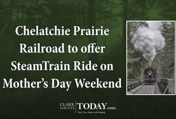 Chelatchie Prairie Railroad to offer SteamTrain Ride on Mother’s Day Weekend