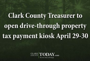 Clark County Treasurer to open drive-through property tax payment kiosk April 29-30