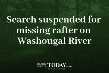Search suspended for missing rafter on Washougal River