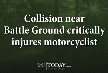 Collision near Battle Ground critically injures motorcyclist