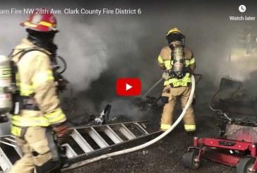 Crews battle morning blaze near Clark County Fairgrounds