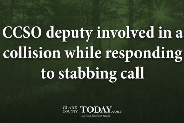 CCSO deputy involved in a collision while responding to stabbing call