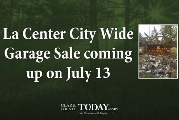 La Center City Wide Garage Sale coming up on July 13