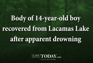 Body of 14-year-old boy recovered from Lacamas Lake after apparent drowning