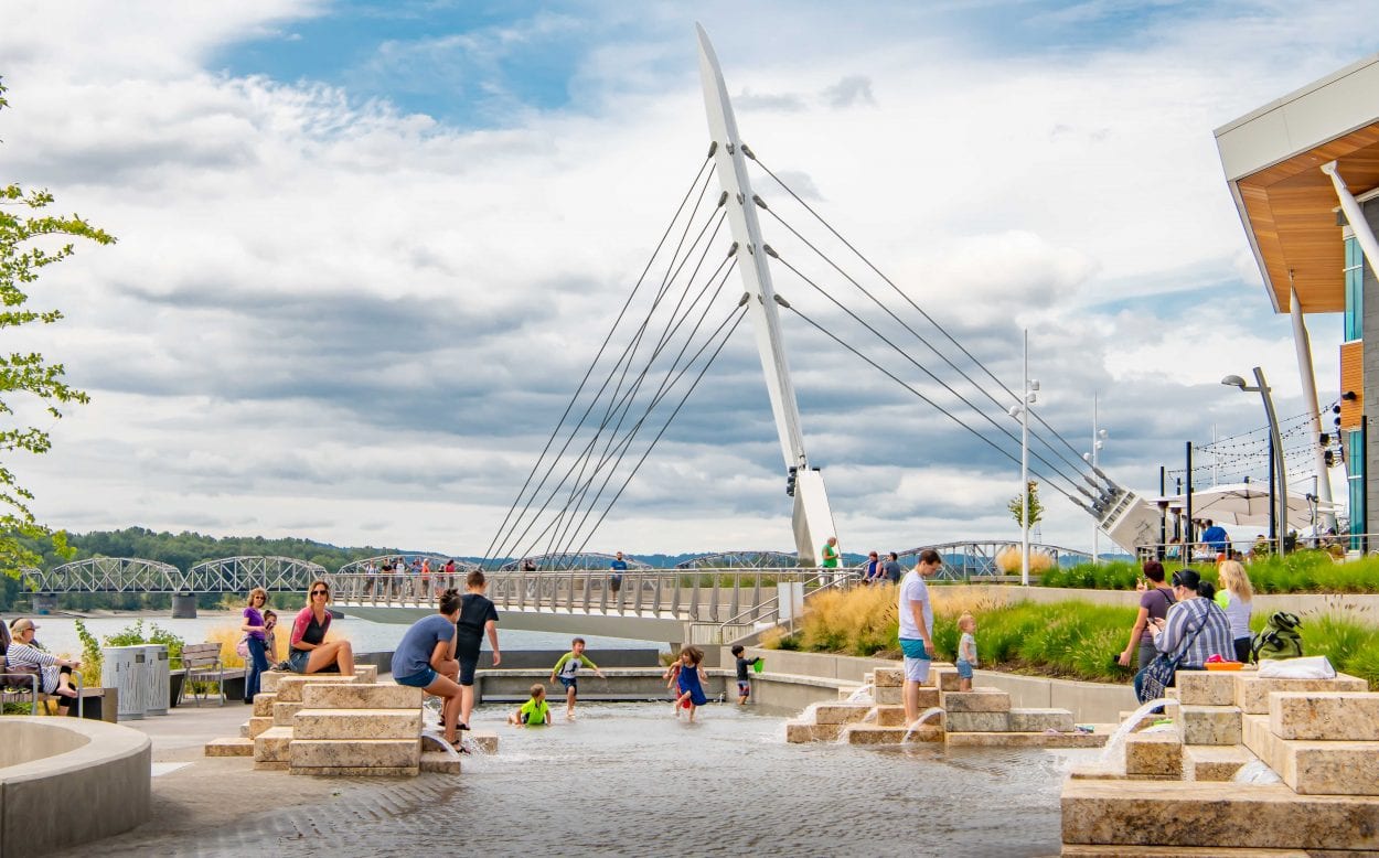 Columbia River water feature at Vancouver Waterfront Park opens