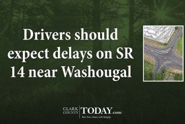 Drivers should expect delays on SR 14 near Washougal