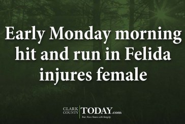 Early Monday morning hit and run in Felida injures female