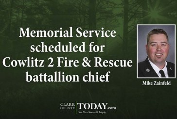 Memorial Service scheduled for Cowlitz 2 Fire & Rescue battallion chief
