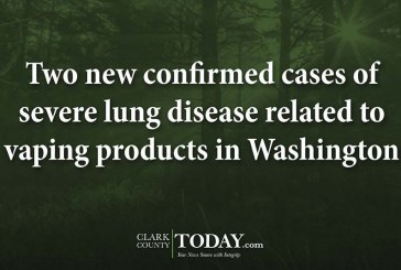 Two new confirmed cases of severe lung disease related to vaping products in Washington