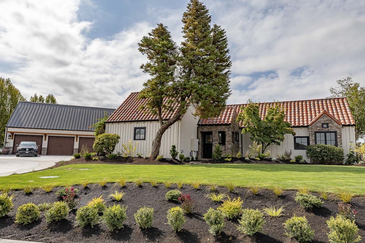 The exterior of The Chateau Angelo, a home remodeled by Forged Custom Homes and featured in the 2019 Clark County Parade of Homes. Photo by Mike Schultz