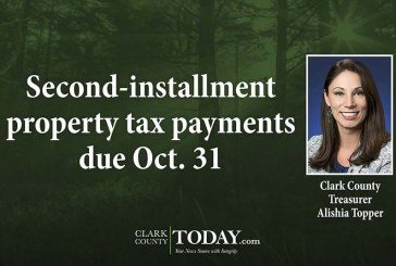 Second-installment property tax payments due Oct. 31