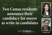 Two Camas residents announce their candidacy for mayor as write-in candidates