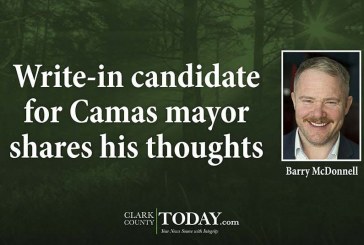 Write-in candidate for Camas mayor shares his thoughts