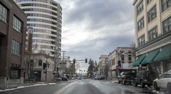 Downtown Vancouver as seen heading westbound on West 6th Street last winter. Photo by Jacob Granneman