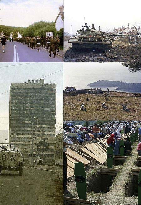Images from the Yugoslav Wars of 1991 to 2001. Image from Wikipedia Commons