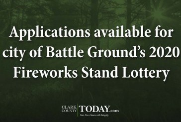 Applications available for city of Battle Ground’s 2020 Fireworks Stand Lottery