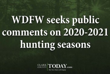 WDFW seeks public comments on 2020-2021 hunting seasons