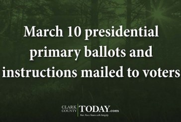 March 10 presidential primary ballots and instructions mailed to voters