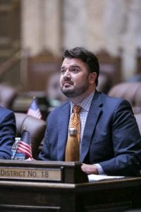 Two Rep. Brandon Vick bills to improve occupational licensing standards unanimously passed the House Wednesday. Photo courtesy of Washington State House Republicans