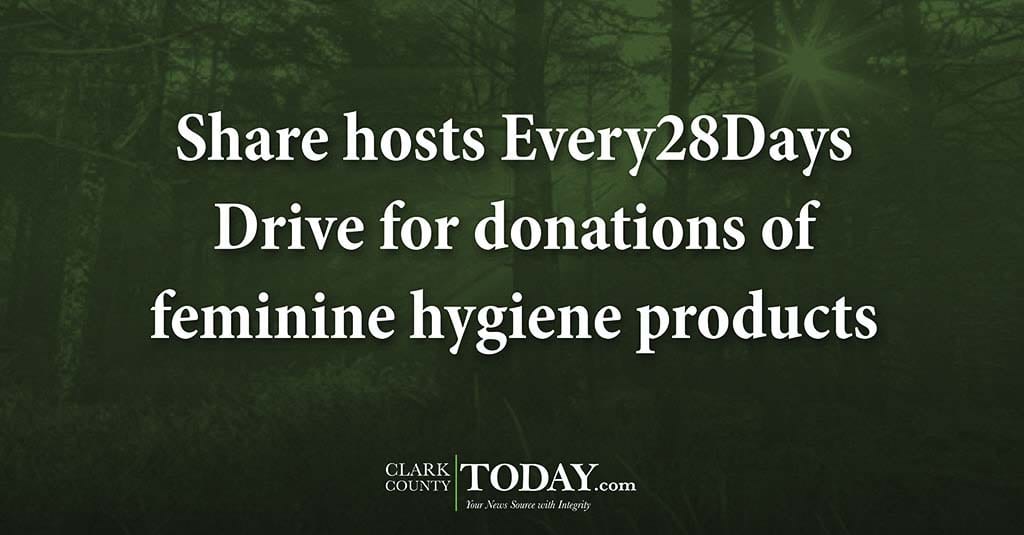 Share hosts Every28Days Drive for donations of feminine hygiene