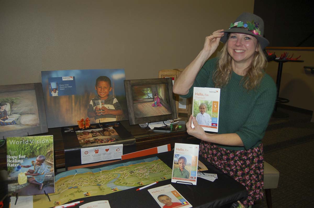 Stephanie Callsen, with World Vision, is shown at the March First Friday 2019 event. Photo courtesy of Downtown Camas Association