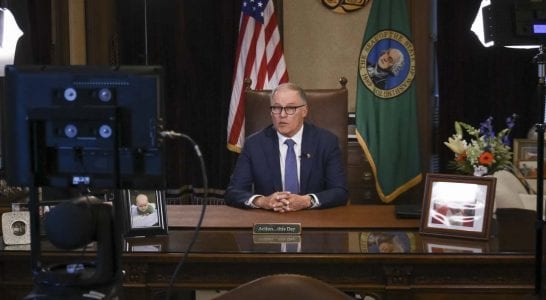 Tonight, Gov. Jay Inslee spoke directly to Washingtonians to announce he will sign a statewide order that requires everyone in the state to stay home. The order will last for two weeks and could be extended. Photo courtesy of The Office of The Governor