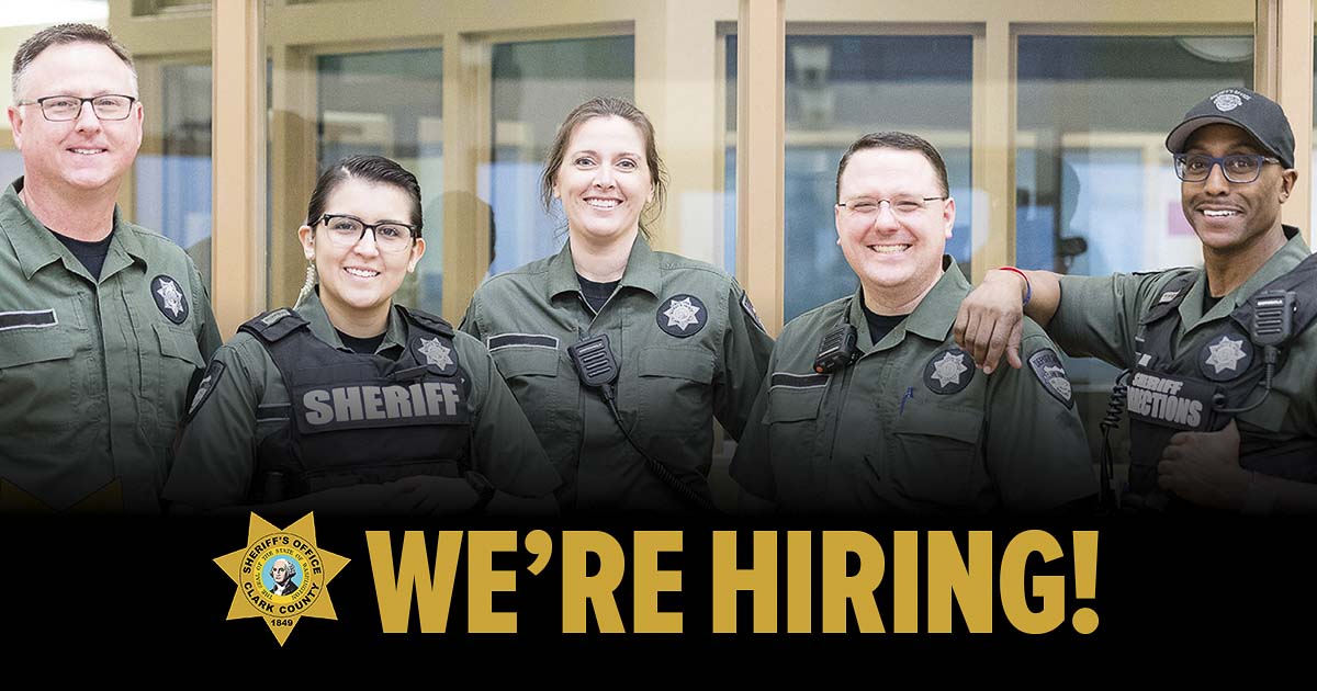 The Clark County Sheriff's Office Corrections Branch is holding a hiring workshop for applicants interested in a career as a corrections deputy. Photo courtesy of Clark County Sheriff’s Office