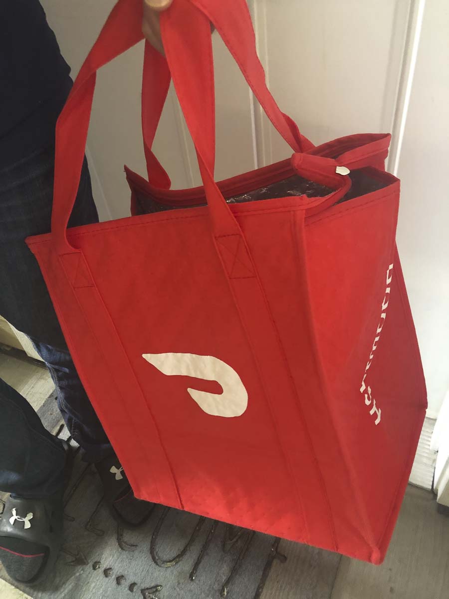 A DoorDash dasher’s bag used to store the food during delivery keeps it warm and safe. ClarkCountyToday.com file photo