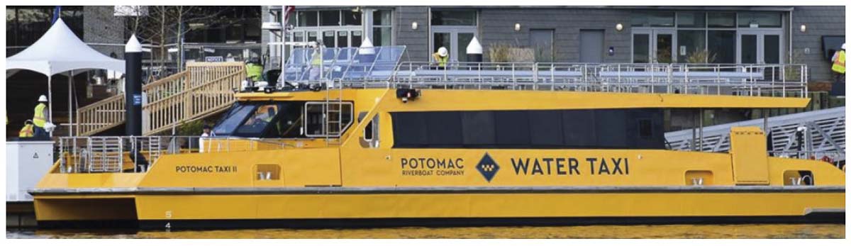 Seen here is a similar vessel, known as a Potomac Riverboat, to those expected to be implemented if the Frog Ferry effort is successful. Photo courtesy of Friends of Frog Ferry