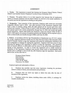 The Evergreen School District has filed official responses to a pair of lawsuits filed separately by two teachers, one of which is no longer employed by the district, denying assertions made by each of the teachers.