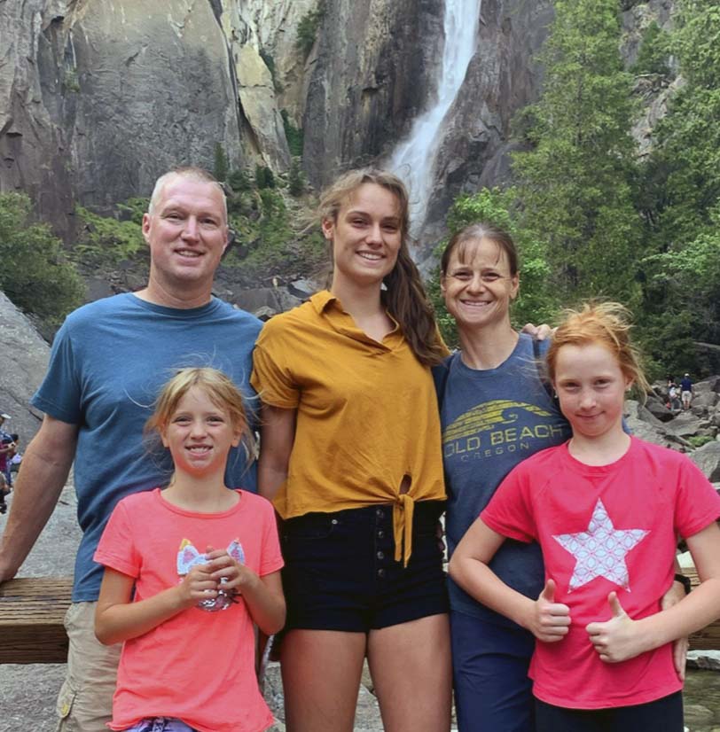 Board Director Tom Guthrie is shown here (top left) with his family. Photo courtesy of Woodland Public Schools