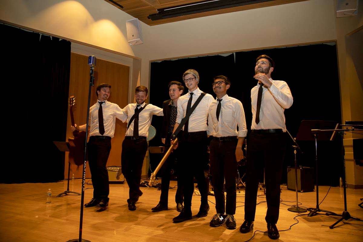The Governors band (from left to right) Daniel Sarkela, AJ Trantham, Michael McCormic Jr., Carl Krutz, Lemuel Saputra, and Patrick McCuistion are shown here. Photo courtesy of The Governors