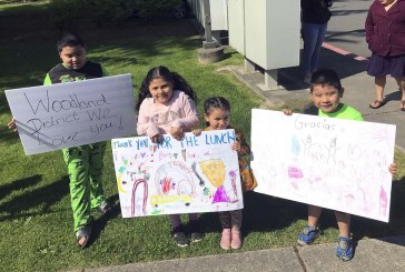 Students thank Woodland Public Schools staff for preparing and delivering 2,000 meals a day
