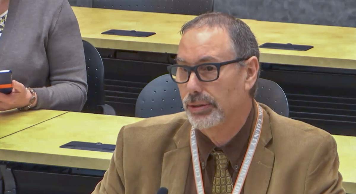 Clark County Public Health Officer Dr. Alan Melnick during a May Board of Health meeting. Photo courtesy CVTV