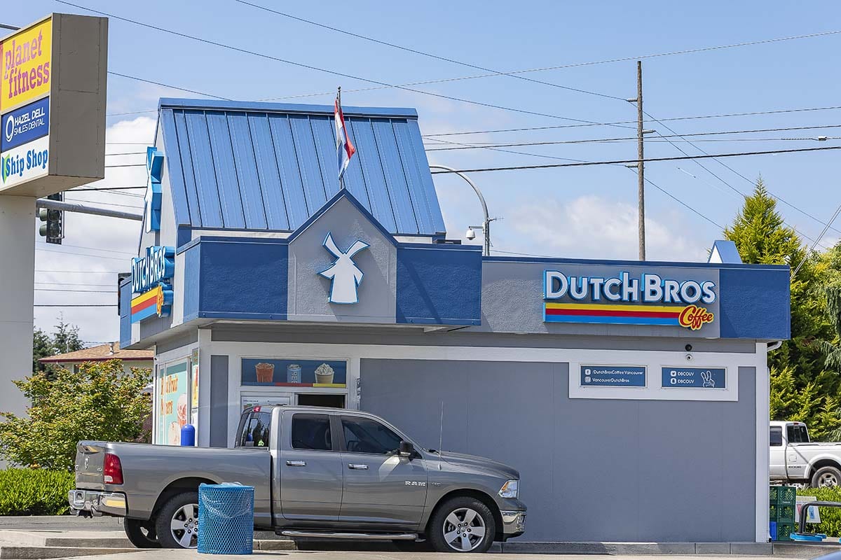 Dutch Bros Coffee says it closed this location at 9913 NE Hazel Dell Ave. for cleaning after an employee tested positive for COVID-19 on May 30. Photo by Mike Schultz