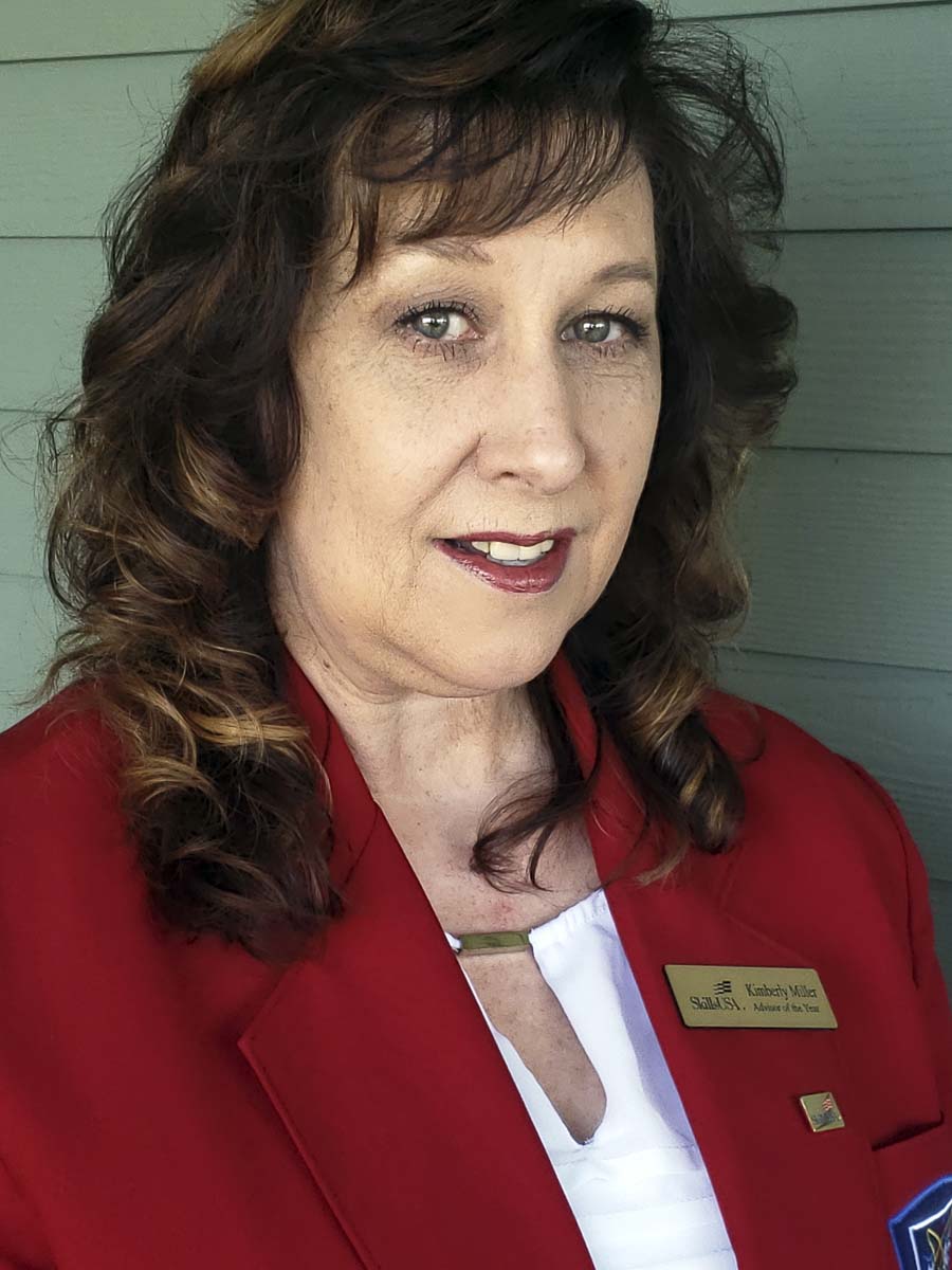 Kimberly Miller, the SkillsUSA team's advisor and a CTE teacher at Woodland High School, was selected as Region 5's Advisor of the Year. Photo courtesy of Woodland Public Schools