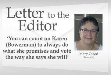Letter: ‘You can count on Karen (Bowerman) to always do what she promises and vote the way she says she will’