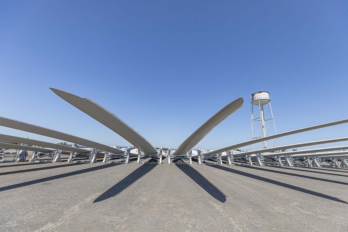 Measuring nearly 250 feet in length, the blades are nearly as tall as the Statue of Liberty. Photo by Mike Schultz