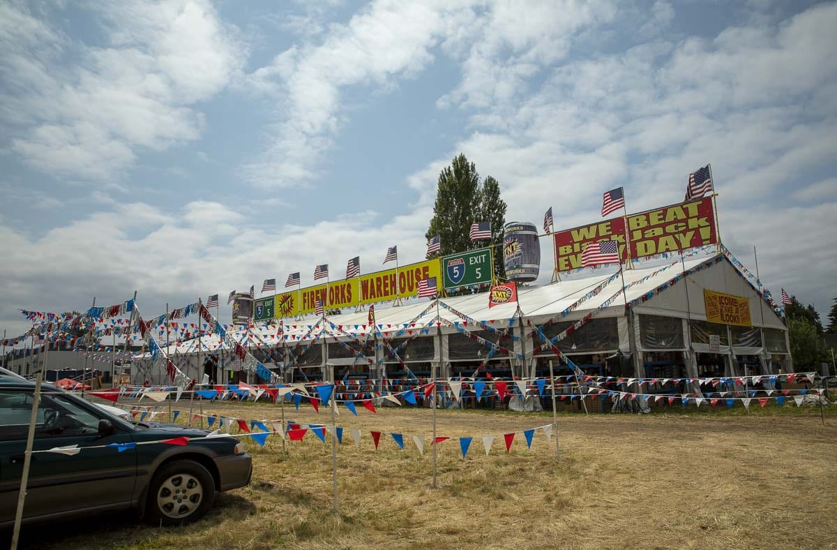 The warehouse is the largest fireworks tent in the world, according to its operators. Photo by Jacob Granneman