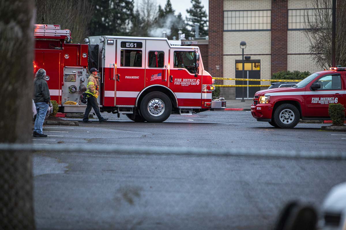 Fire District 6 vehicles and firefighters can be seen here in response to a shooting last year at Sarah J. Anderson Elementary School. Photo by Jacob Granneman