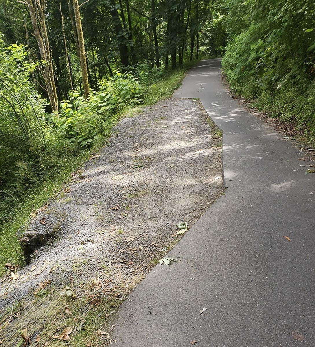 The portion of Vancouver's Burnt Bridge Creek Trail to be repaved/repaired is shown here. Photo courtesy of city of Vancouver