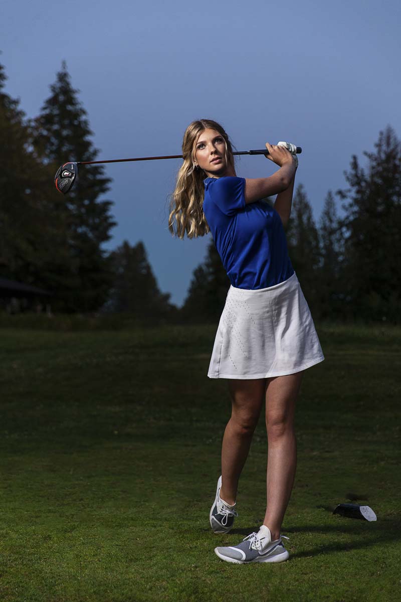 Hannah Bowie, who will be a senior at Hockinson High School, said earning a scholarship to Royal Oaks Country Club made her a better golfer. Photo by Sean Brown Productions