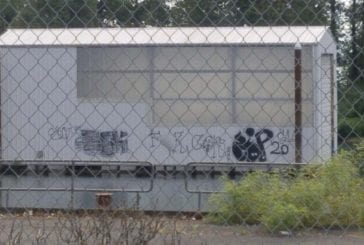 Vancouver Fire boat house tagged with anti-law enforcement message